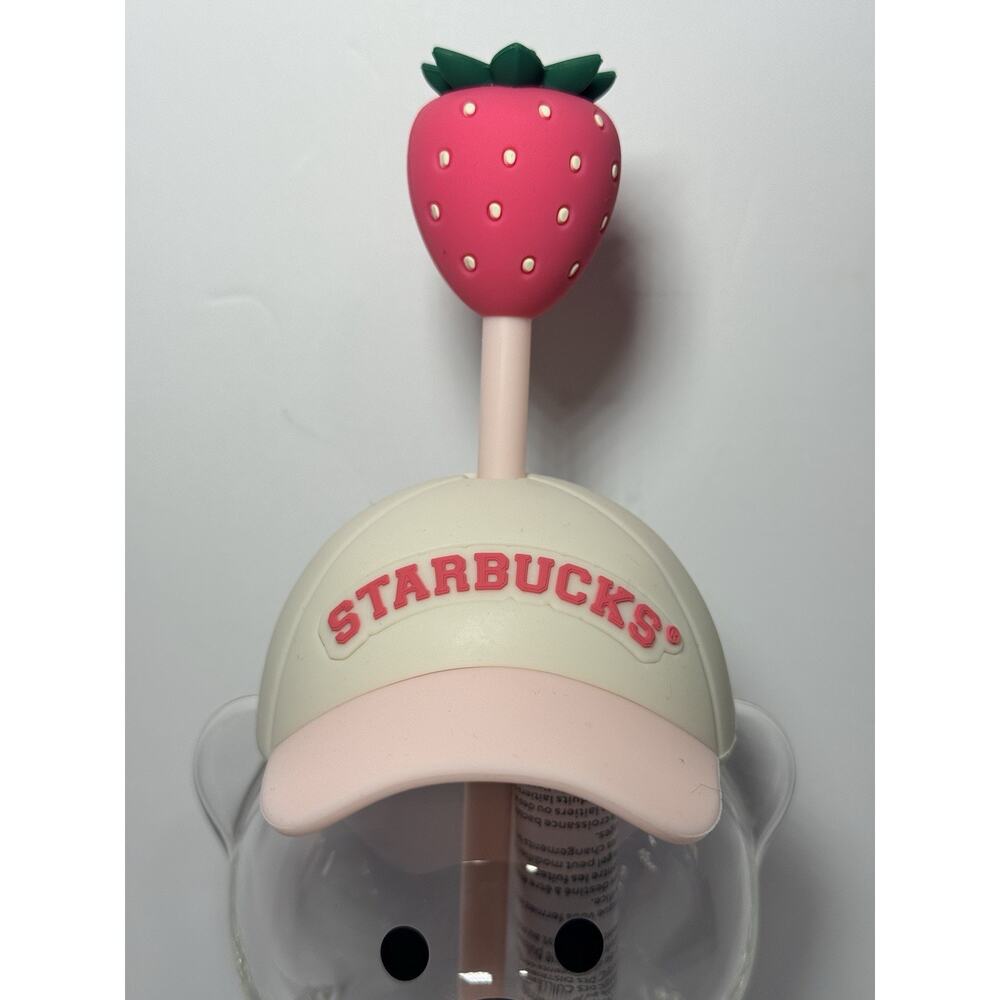 Starbucks PINK DRINK STRAWBERRY BEARISTA Glass Cold Cup AUTHENTIC NWT IN HAND - Picture 4 of 13